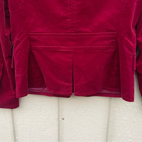 Talbots Women’s Burgundy Velvet Military Jacket - Picture 6 of 8
